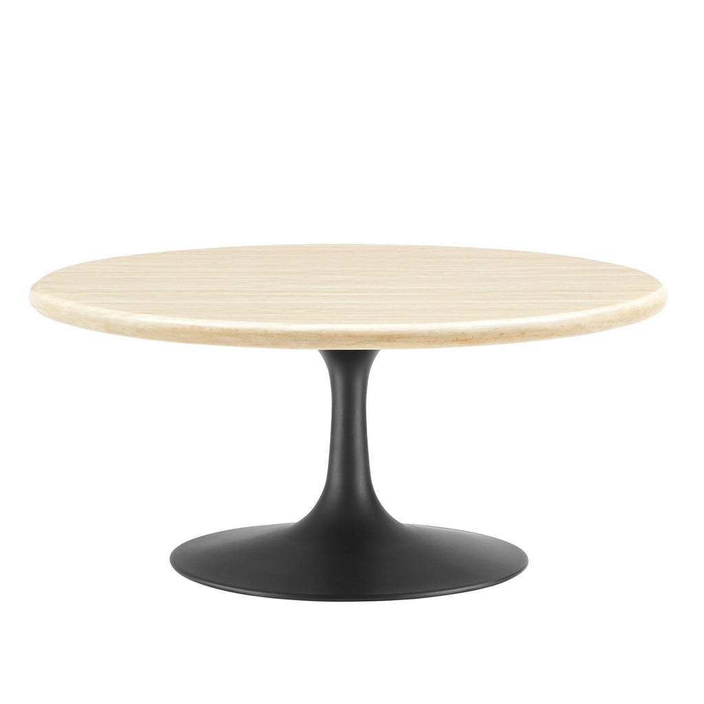 Lippa 36" Round Faux Travertine Coffee Table by Modway