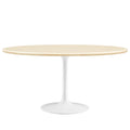 Lippa 60" Oval Faux Travertine Dining Table by Modway