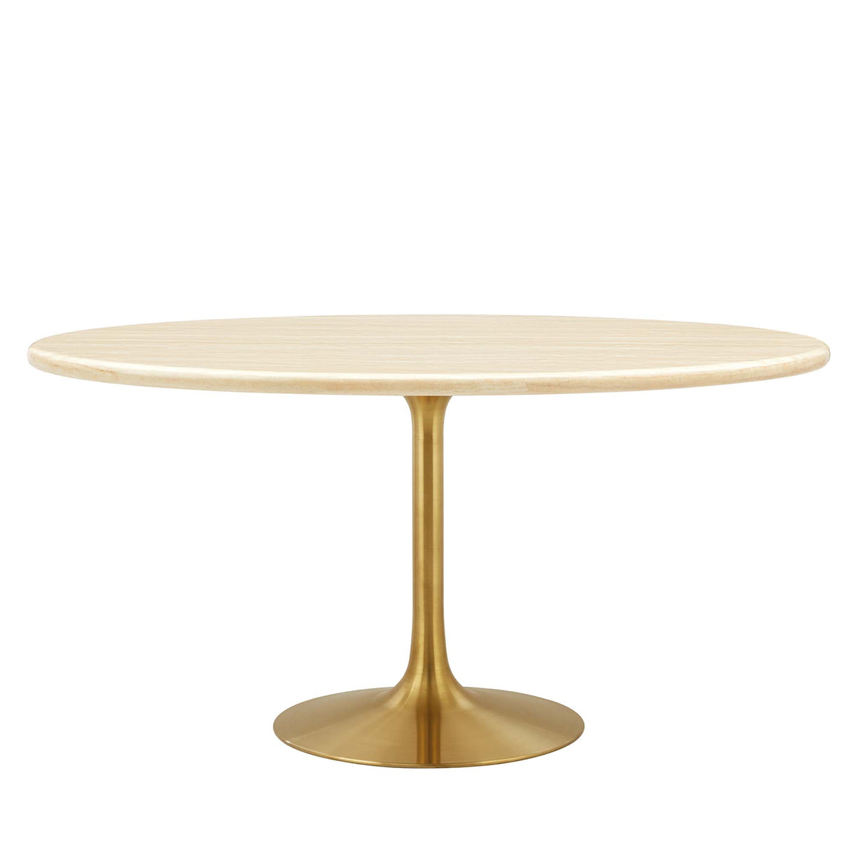 Lippa 60" Oval Faux Travertine Dining Table by Modway