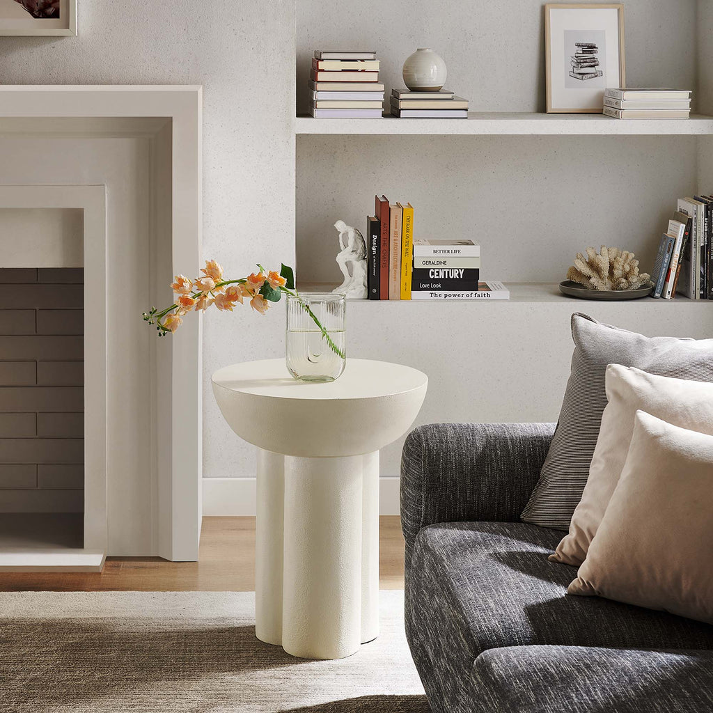 Caspian Round Concrete Side Table by Modway