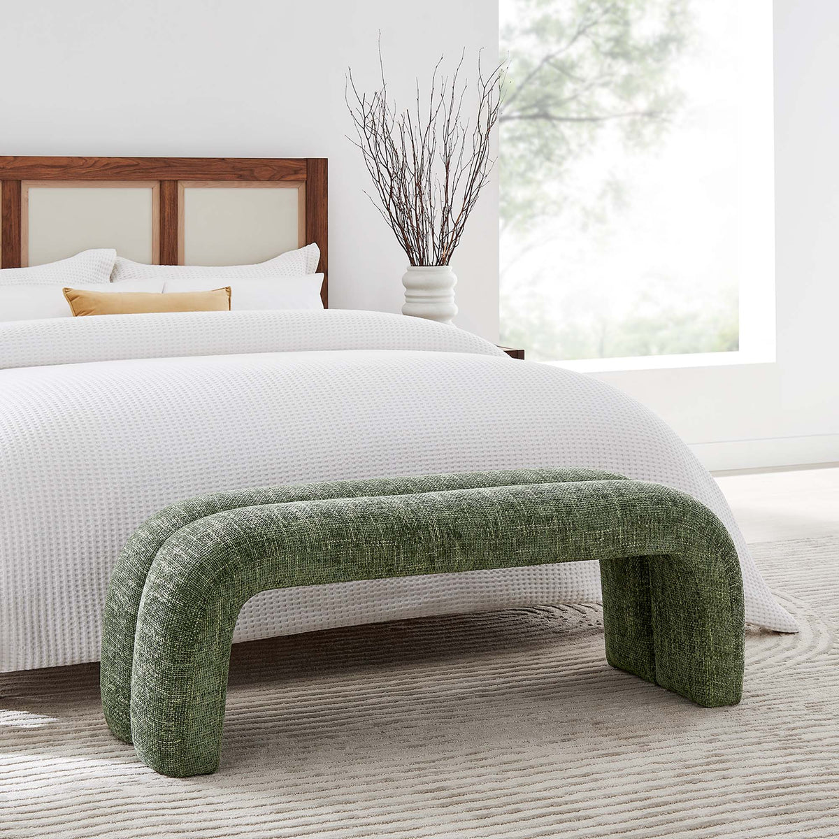 Dax 50.5" Chenille Upholstered Accent Bench by Modway
