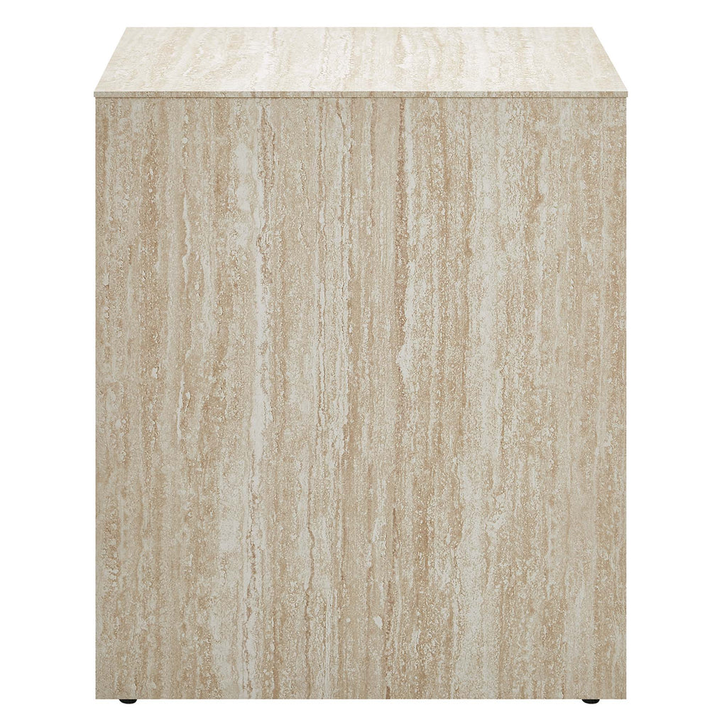 Mirella Faux Travertine Side Table by Modway