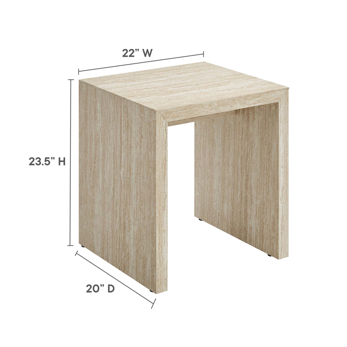 Mirella Faux Travertine Side Table by Modway