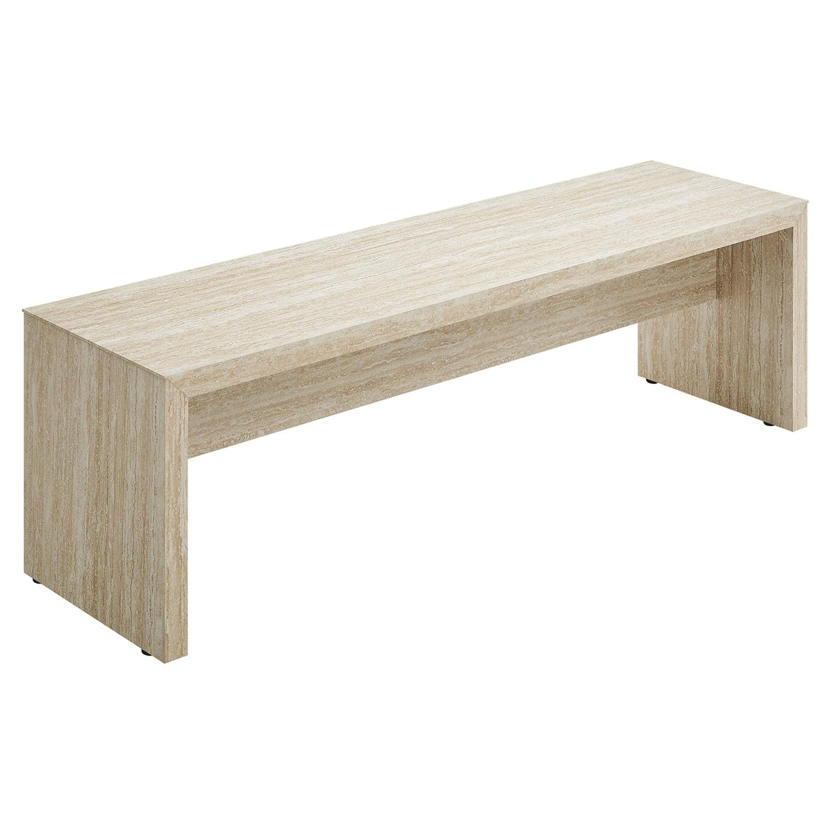 Mirella 62" Faux Travertine Long Bench by Modway
