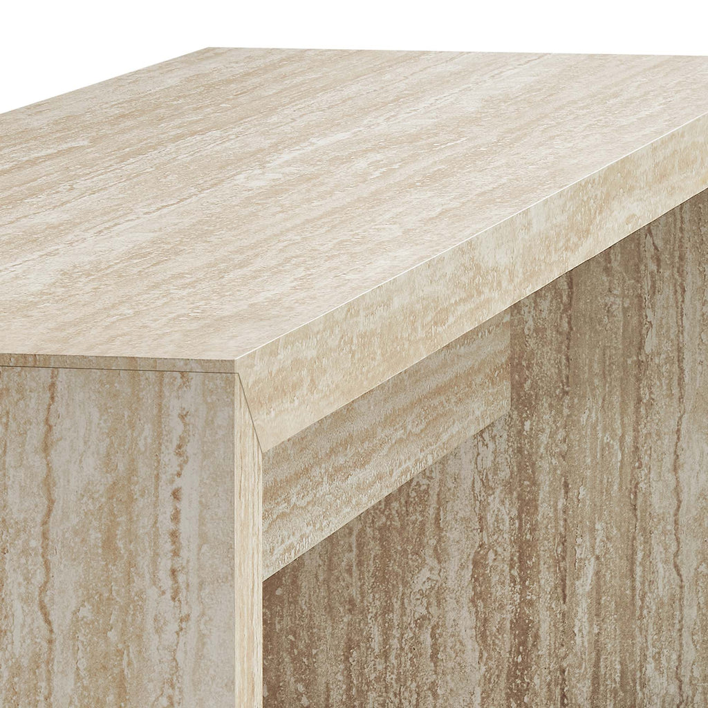 Mirella 62" Faux Travertine Long Bench by Modway