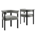 Imogen Fabric Upholstered Barrel Dining Chairs Set of 2 by Modway