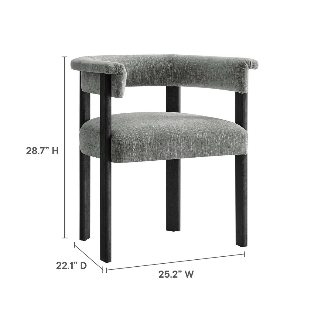 Imogen Fabric Upholstered Barrel Dining Chairs Set of 2 by Modway
