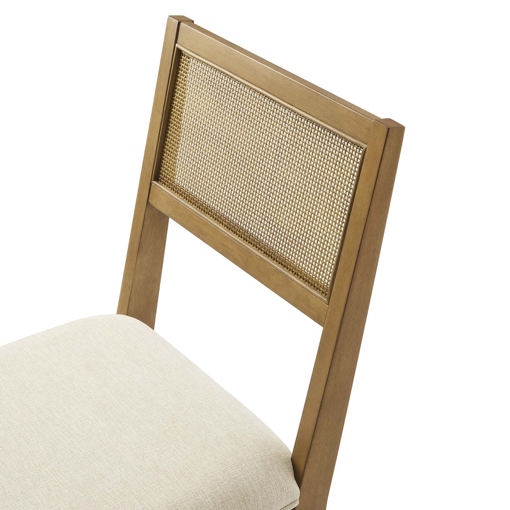 Nimba Faux Rattan Fabric Dining Chairs Set of 2 by Modway