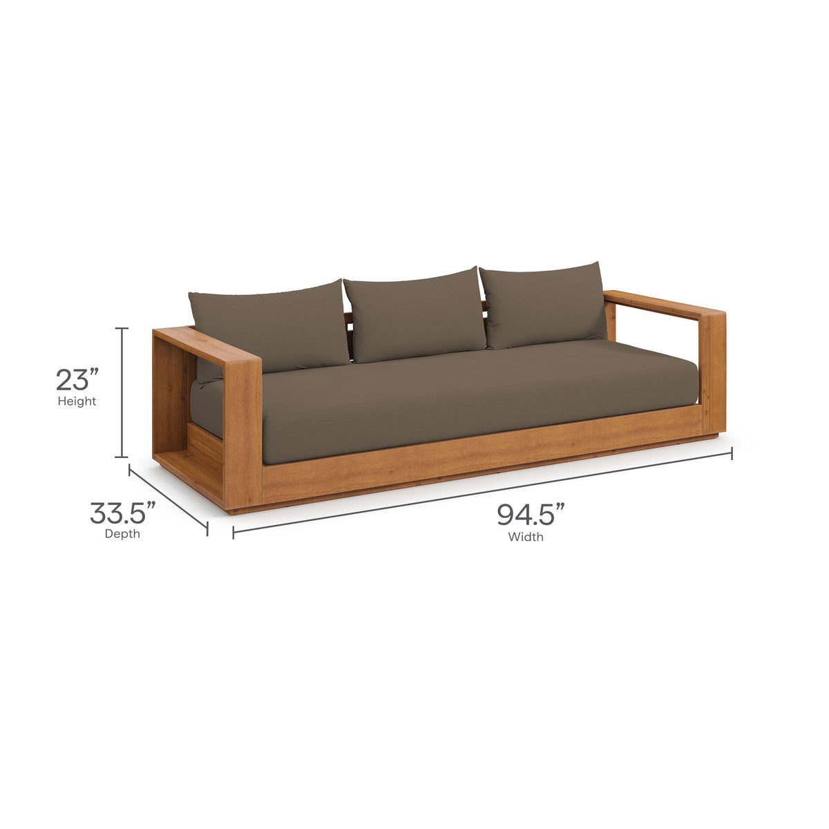 Tahoe Outdoor Patio Acacia Wood Sofa by Modway