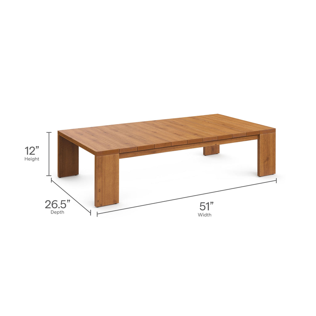 Tahoe Outdoor Patio Acacia Wood Coffee Table by Modway