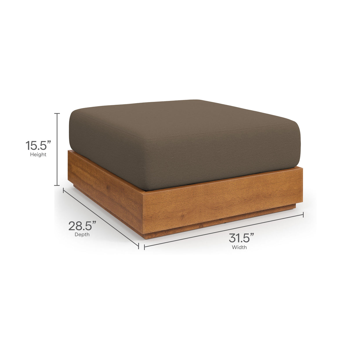 Tahoe 2-Piece Outdoor Patio Acacia Wood Armchair and Ottoman Set by Modway
