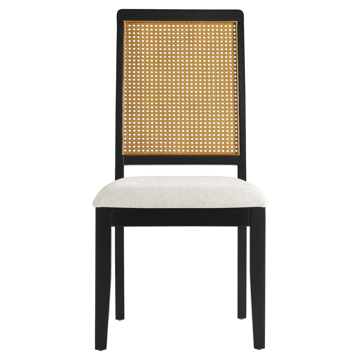 Arlo Faux Rattan and Wood Dining Side Chairs Set of 2 by Modway