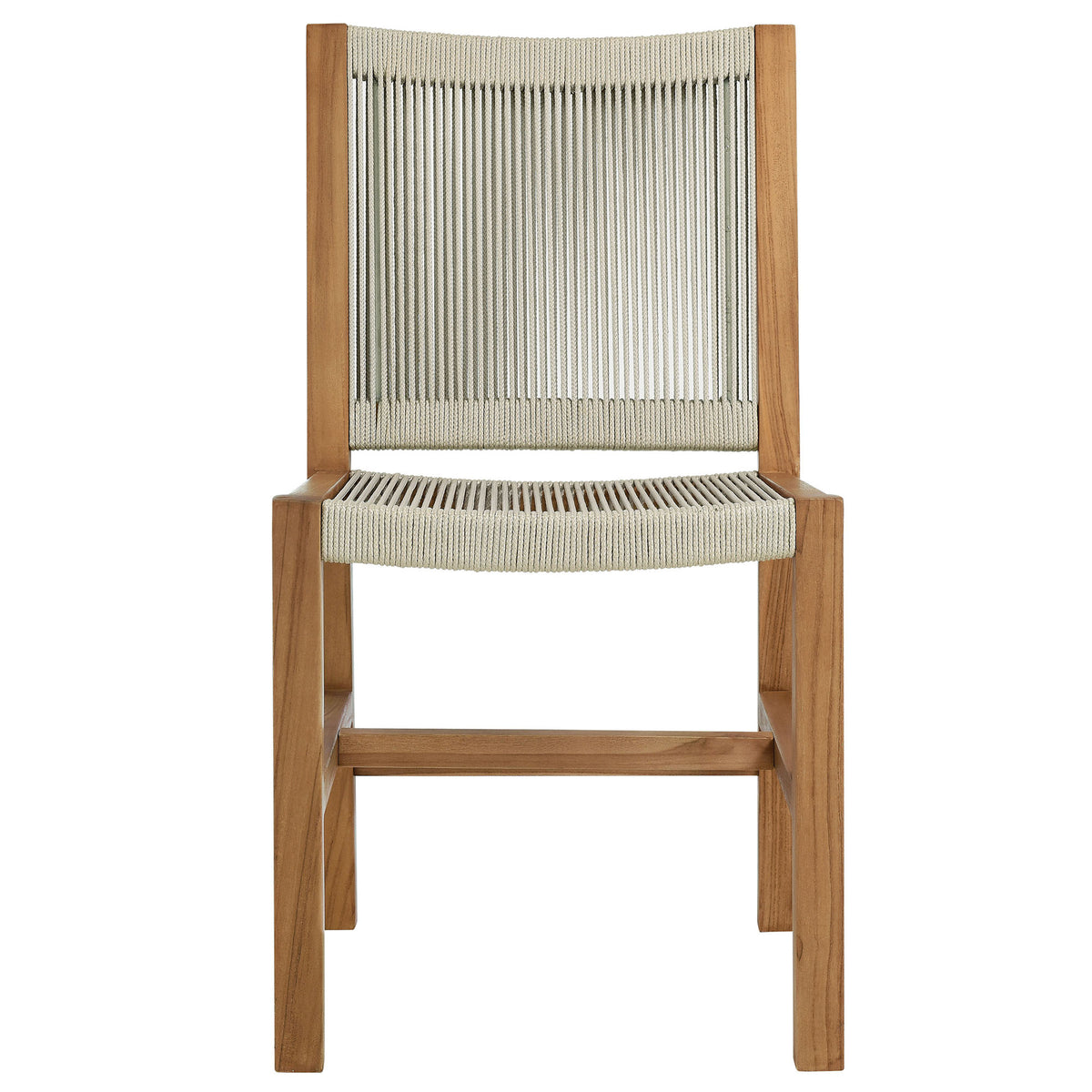Vienna 7-Piece Outdoor Patio Teak and Rope Dining Set with Armless Chairs by Modway