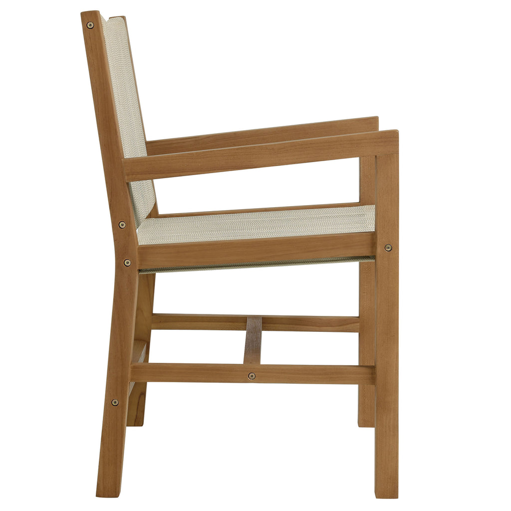 Vienna Outdoor Patio Teak and Rope Dining Armchairs Set of 2 by Modway