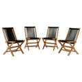 Vienna Outdoor Patio Teak and Rope Folding Chairs Set of 4 by Modway