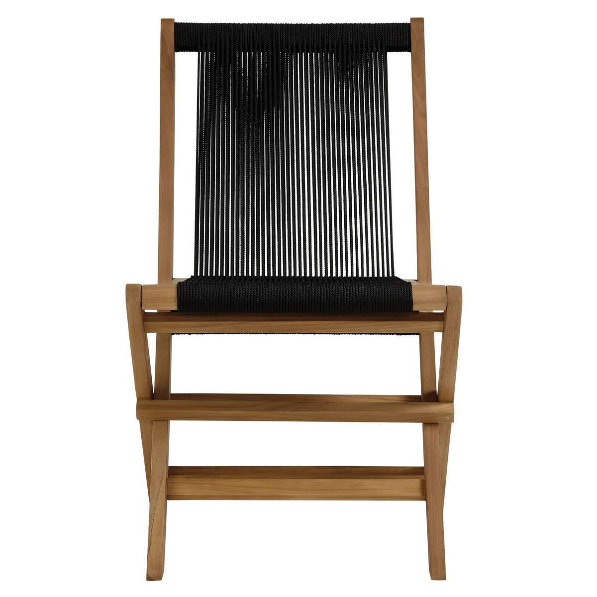 Vienna Outdoor Patio Teak and Rope Folding Chairs Set of 4 by Modway