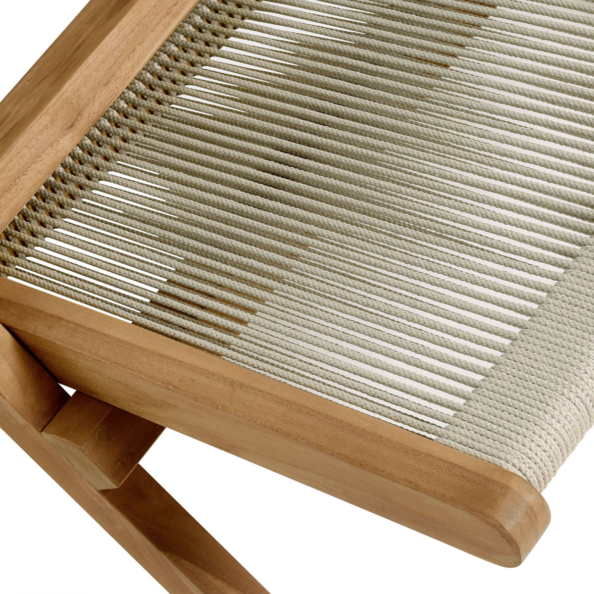 Vienna Outdoor Patio Teak and Rope Folding Accent Lounge Chair by Modway