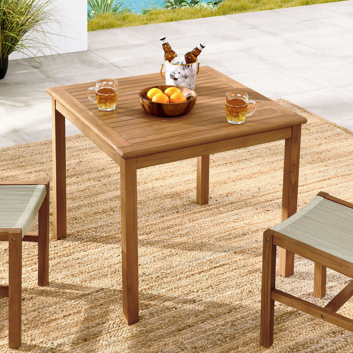 Vienna Square Outdoor Patio Teak Wood Dining Table by Modway