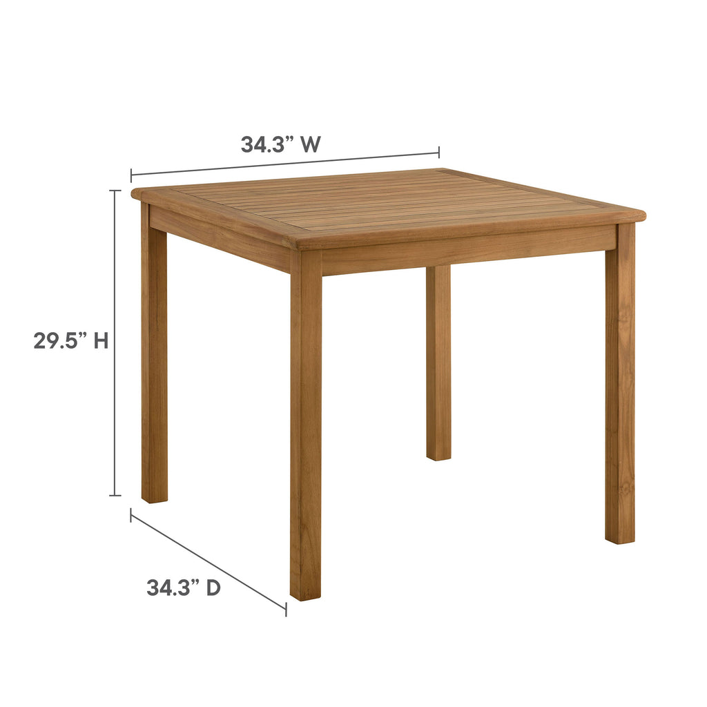 Vienna Square Outdoor Patio Teak Wood Dining Table by Modway