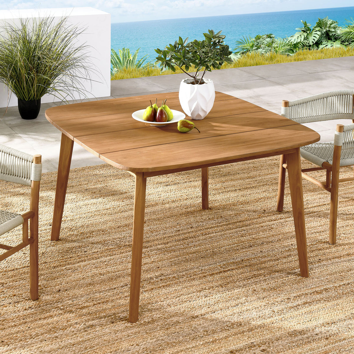 Vienna Square Outdoor Patio Teak Wood Dining Table by Modway