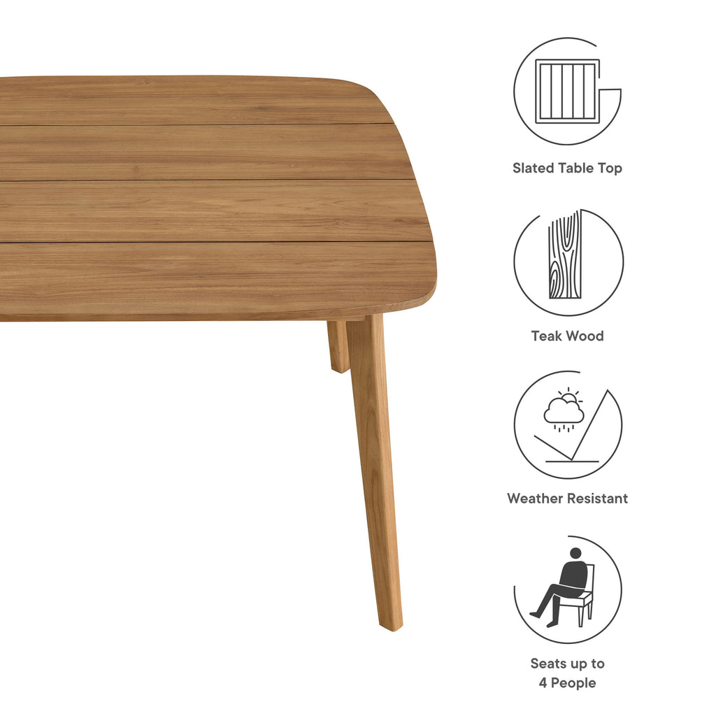 Vienna Square Outdoor Patio Teak Wood Dining Table by Modway