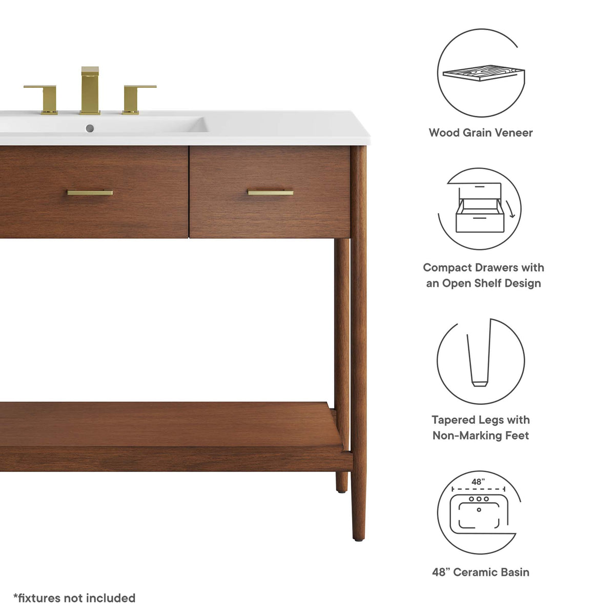 Zaire 48" Single Sink Bathroom Vanity by Modway