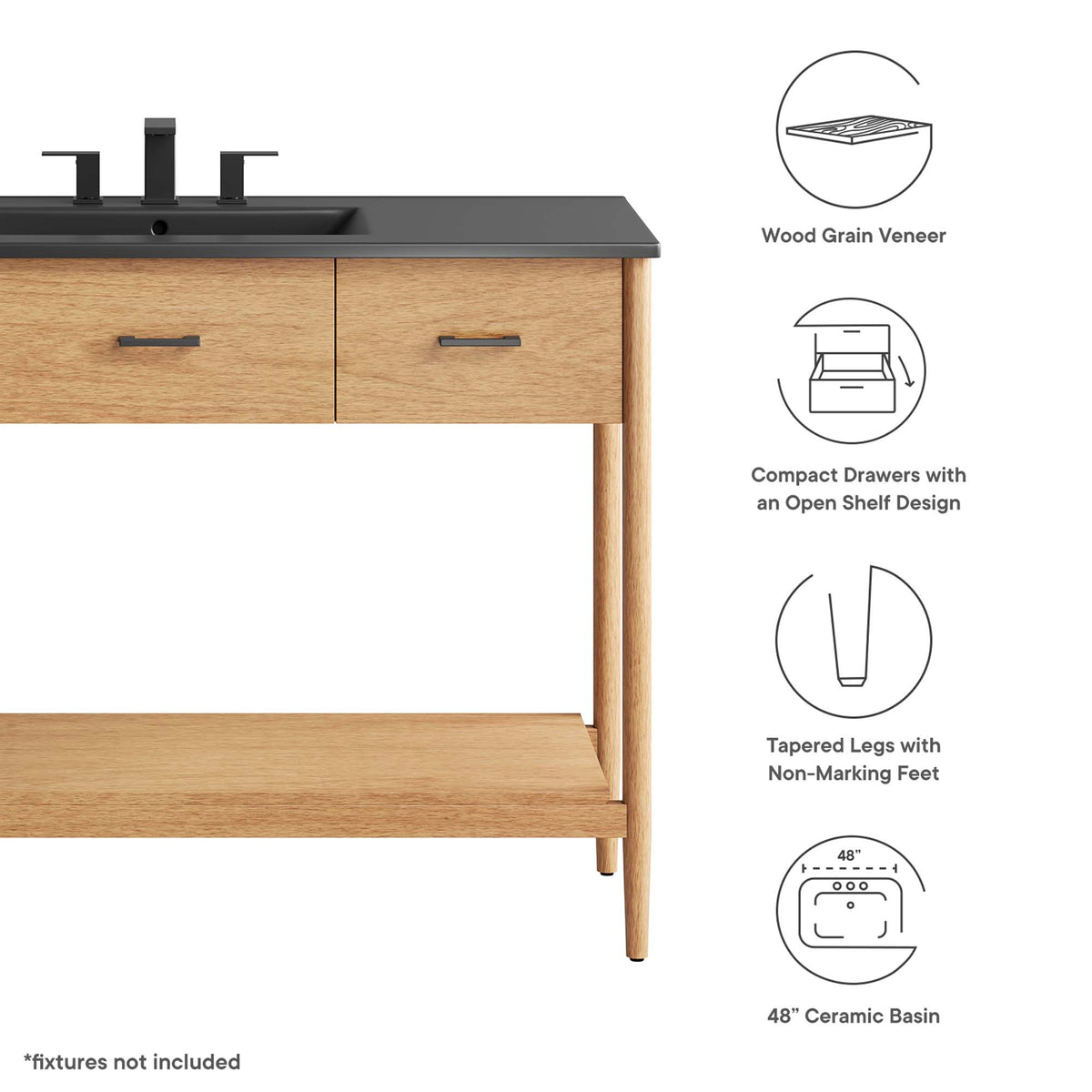 Zaire 48" Single Sink Bathroom Vanity by Modway