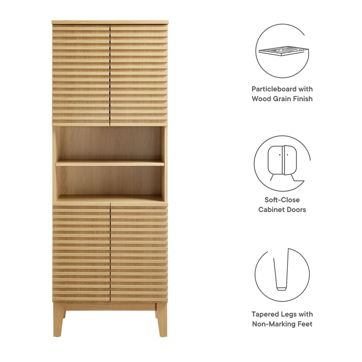 Render Tall Bathroom Storage Cabinet by Modway