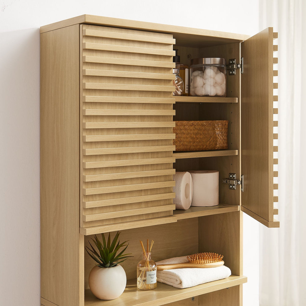 Render Over the Toilet Bathroom Storage Cabinet by Modway