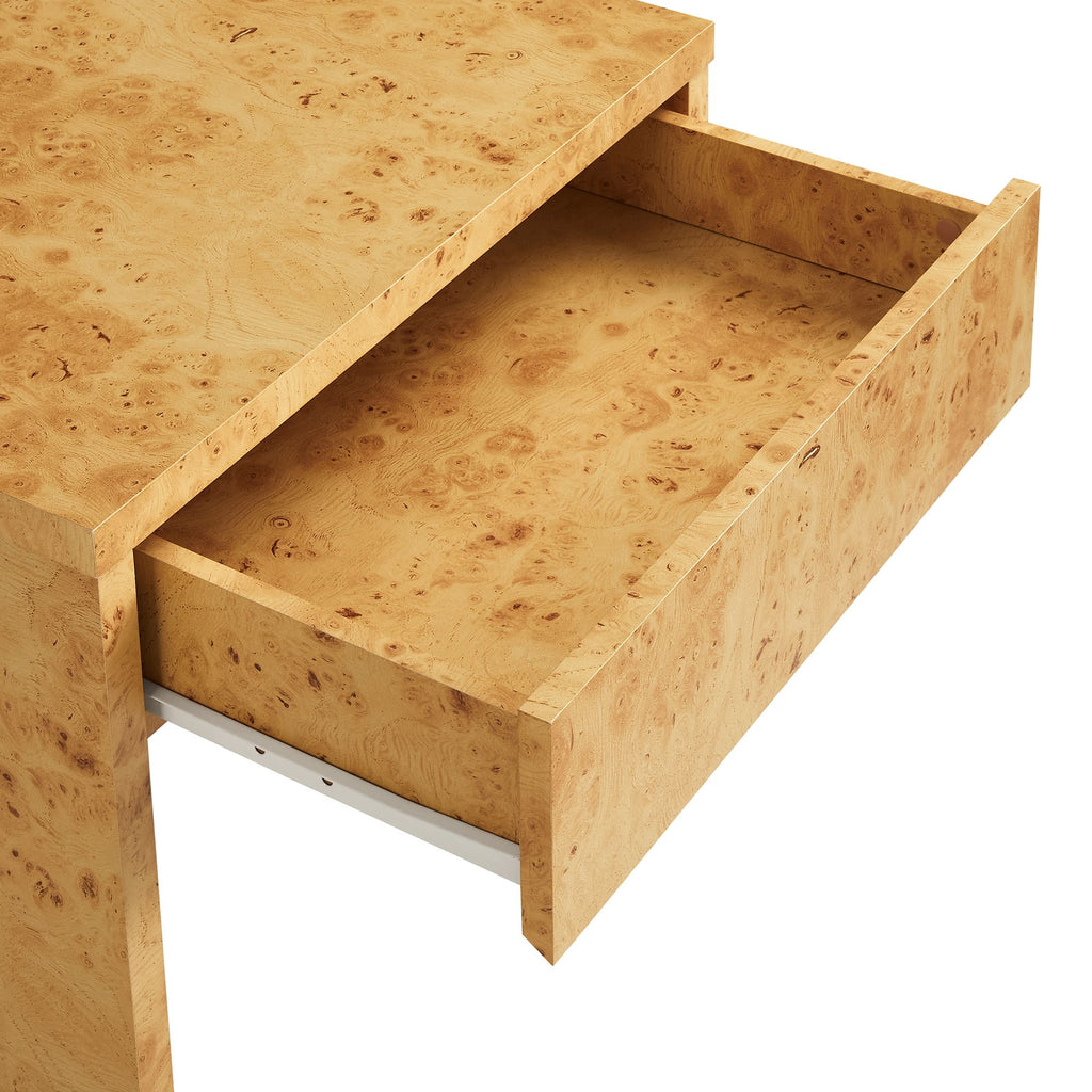 Hudson 1-Drawer Burl Wood Nightstand by Modway
