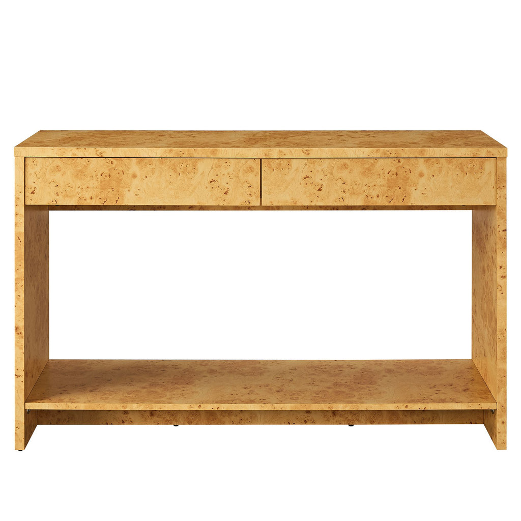 Hudson 2-Drawer Burl Wood Console Table by Modway