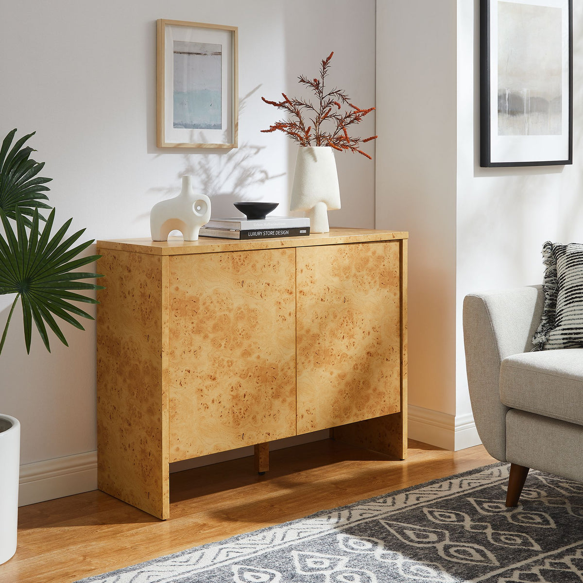 Hudson Burl Wood Sideboard by Modway