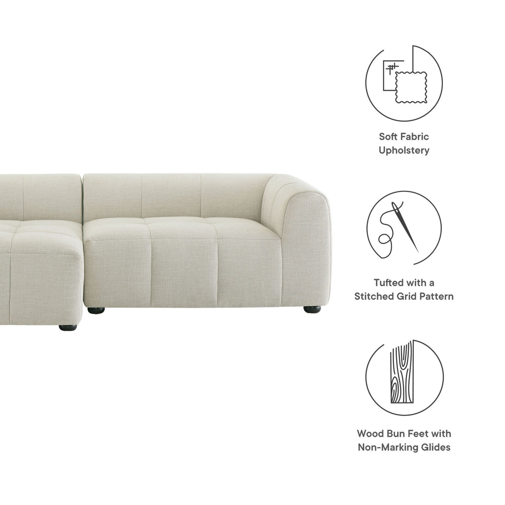 Liana Left-Facing Upholstered Fabric Modular Sofa with Chaise by Modway