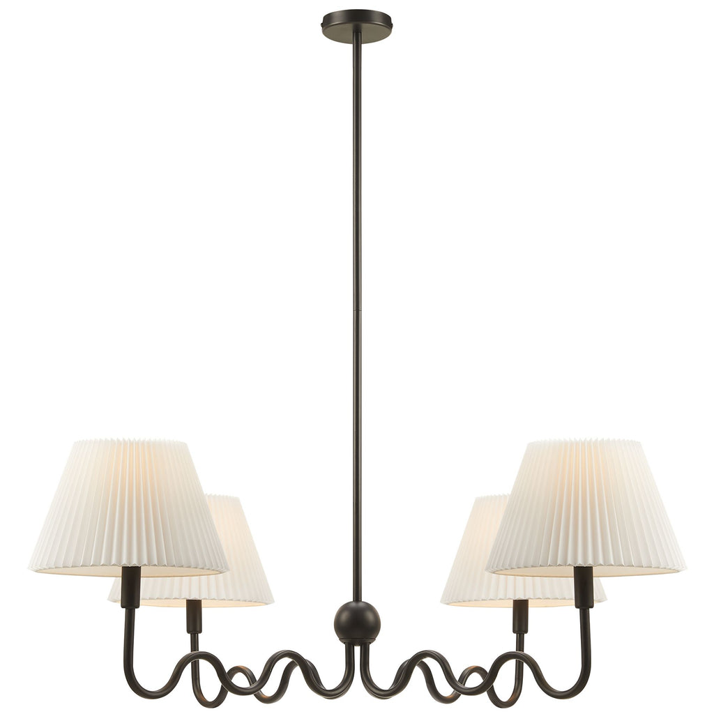 Wave Squiggle 4-Arm Pendant Light by Modway