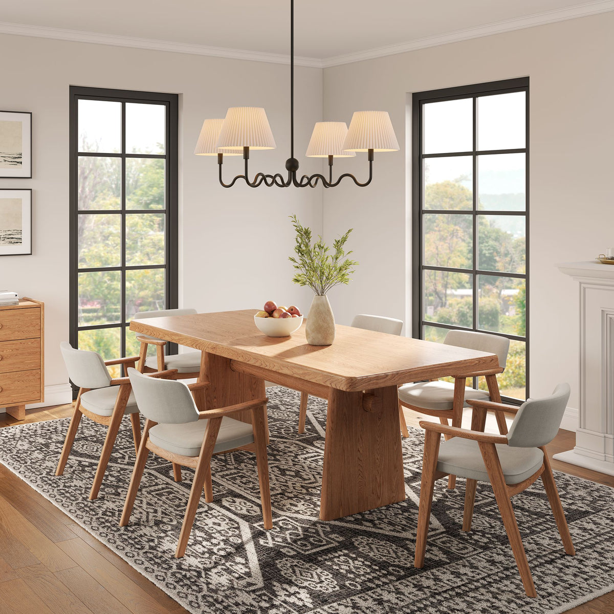 Wave Squiggle 4-Arm Pendant Light by Modway