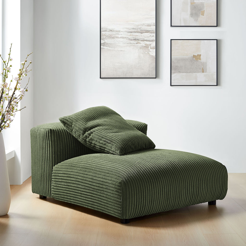 Solace Modular Corduroy Upholstered Armless Chair by Modway