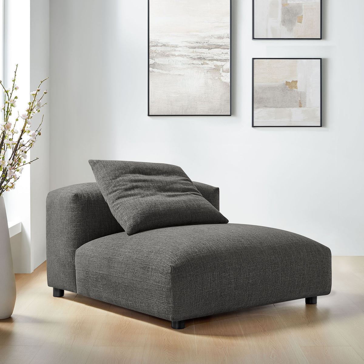 Solace Modular Upholstered Fabric Armless Chair by Modway