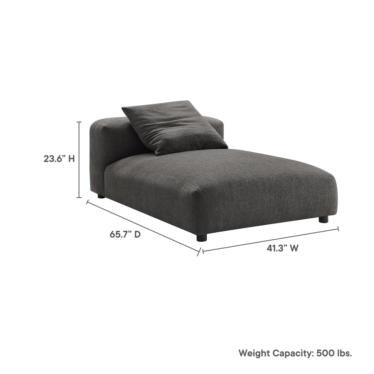 Solace Modular Upholstered Fabric Armless Chaise Lounge by Modway