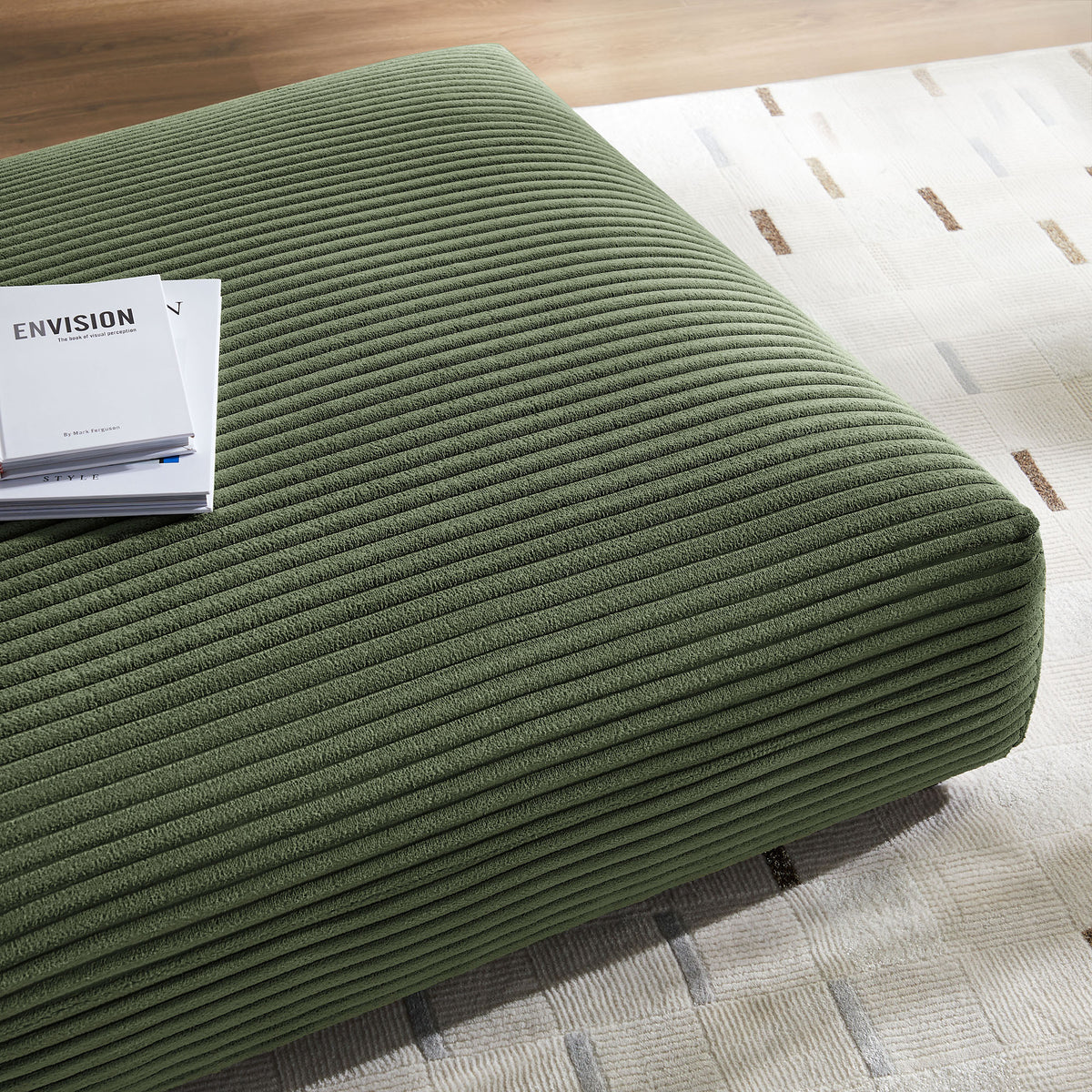 Solace Modular Corduroy Upholstered Ottoman by Modway