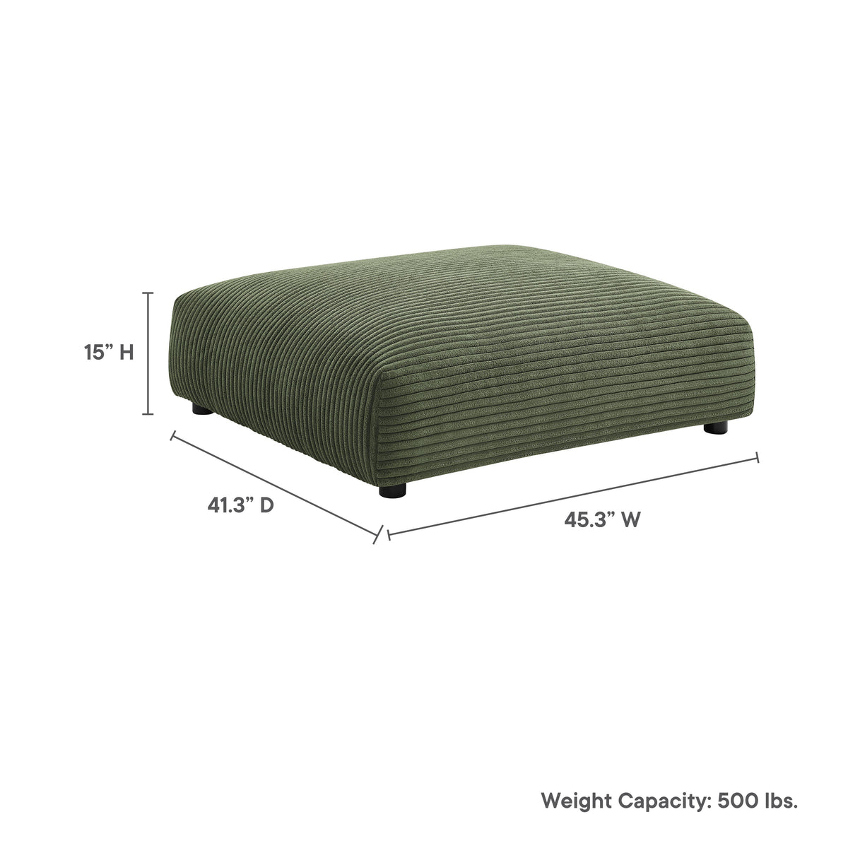 Solace Modular Corduroy Upholstered Ottoman by Modway