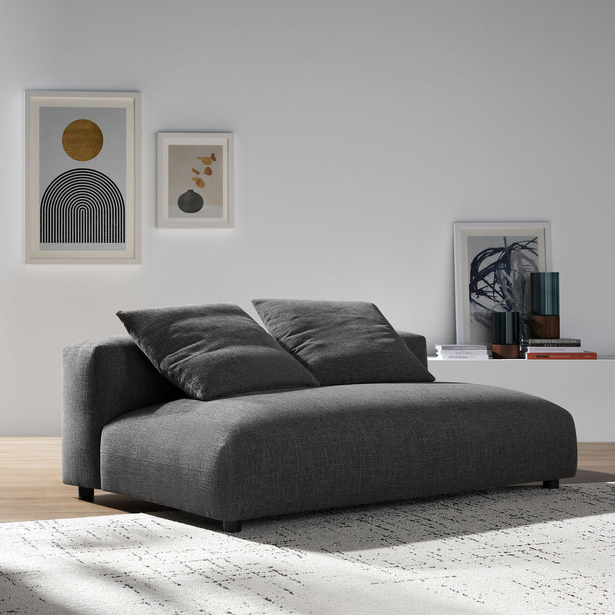 Solace Modular Upholstered Fabric Armless Loveseat by Modway