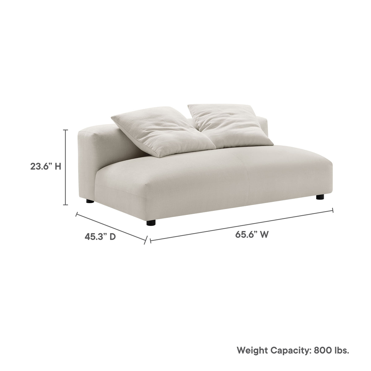 Solace Modular Upholstered Fabric Armless Loveseat by Modway