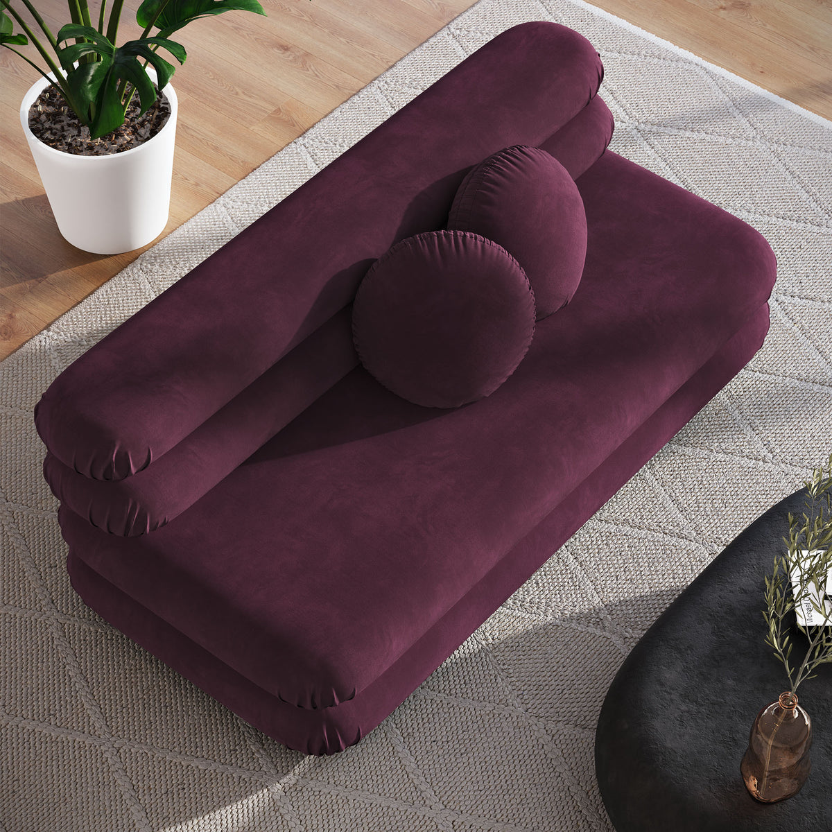 Jubilee Modular Performance Velvet Armless Loveseat by Modway