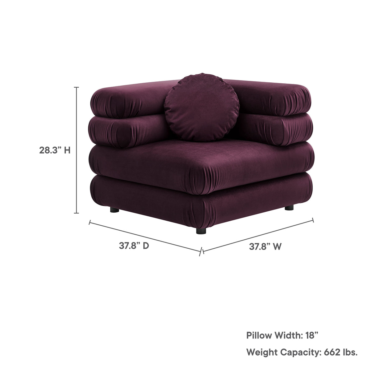 Jubilee Modular Performance Velvet Corner Chair by Modway