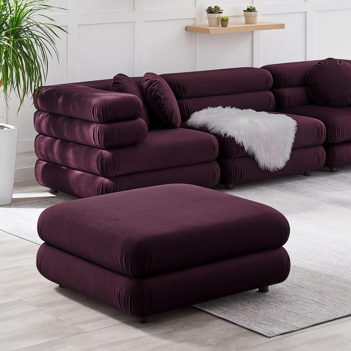 Jubilee Modular Performance Velvet Ottoman by Modway