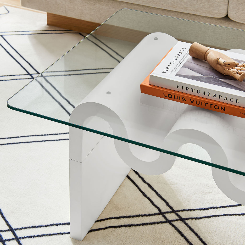 Ondine Glass Top Coffee Table by Modway