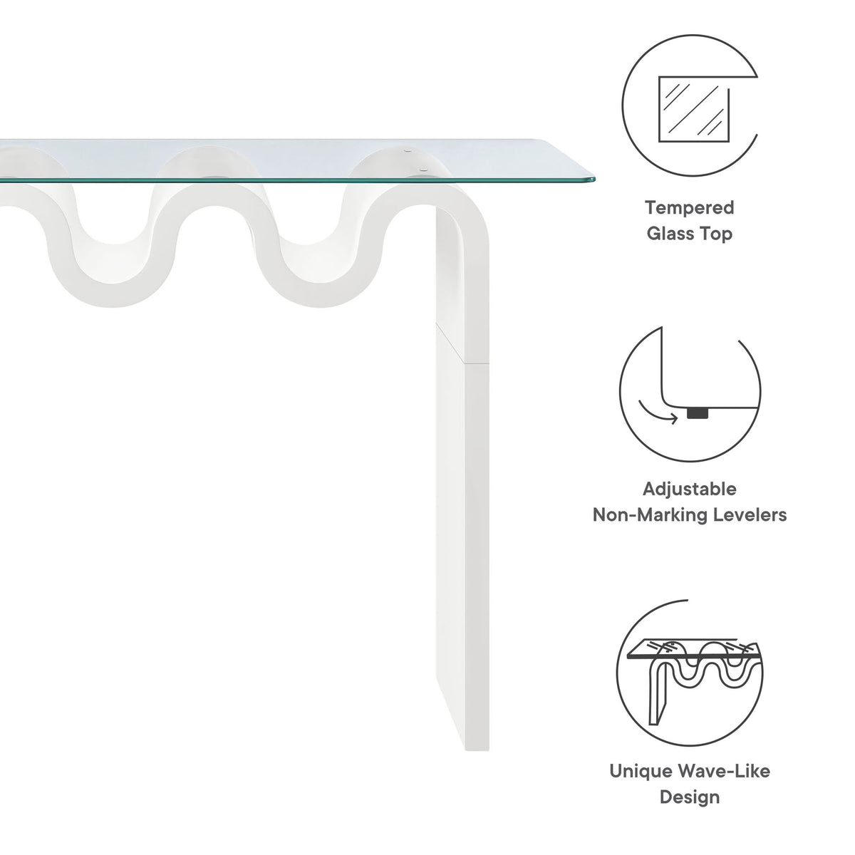 Ondine Glass Top 50" Console Table by Modway
