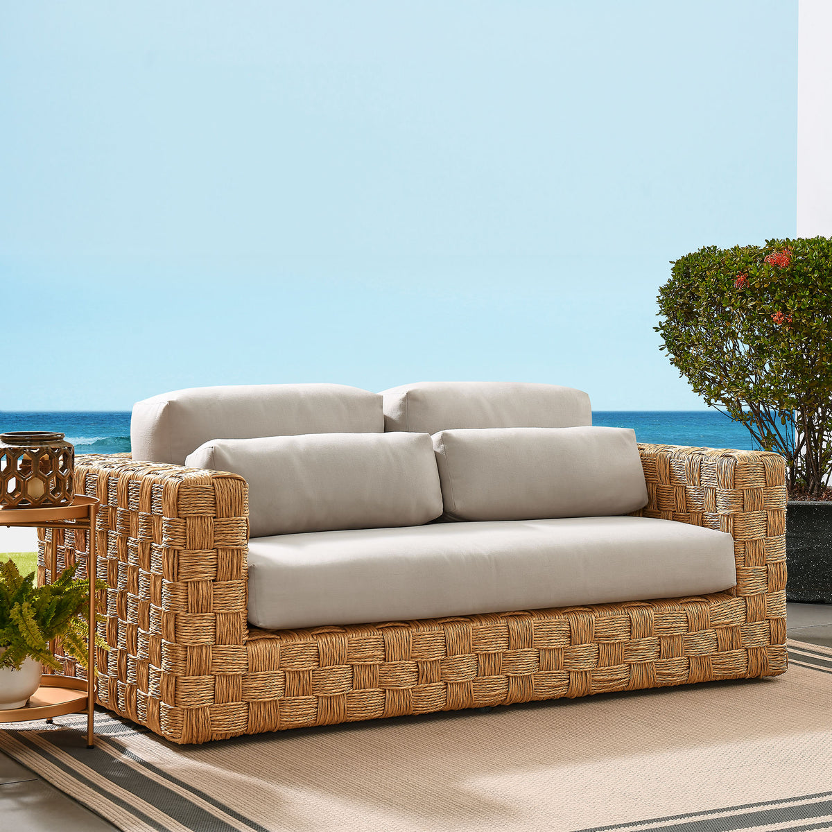 Thames Outdoor Patio Wicker Outdoor Patio Rattan Loveseat by Modway
