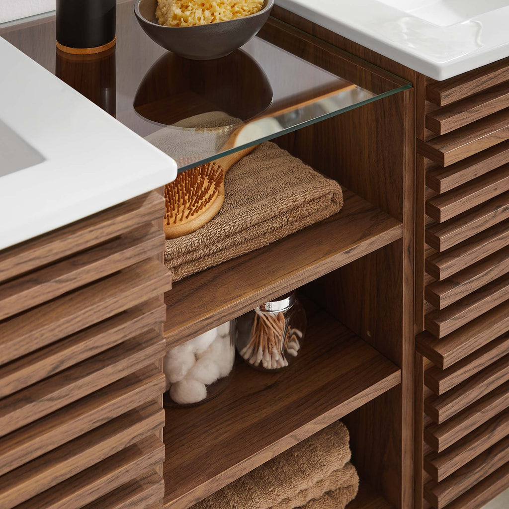 Render 62" Wall-Mount Double Sink Bathroom Vanity by Modway