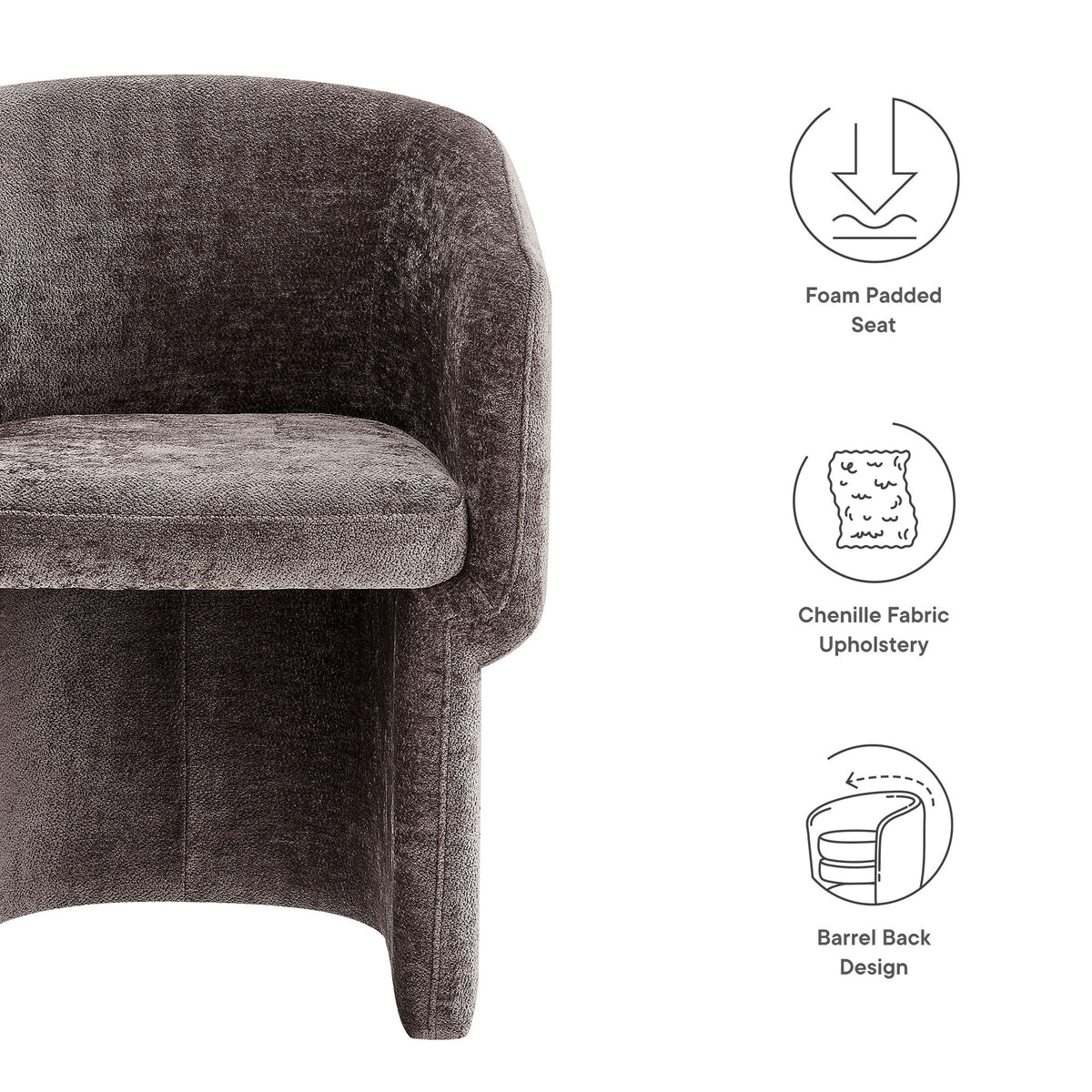 Verity Barrel Back Chenille Dining Armchair by Modway